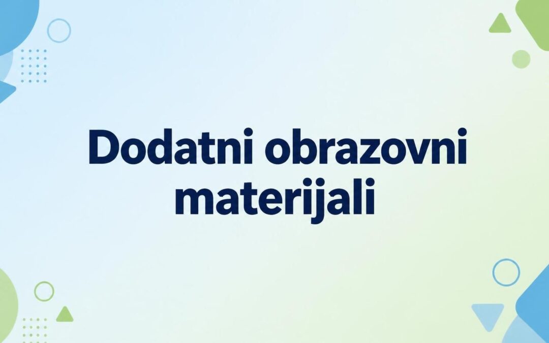Dodatni obrazovni materijali za šk. god. 2026./2027.